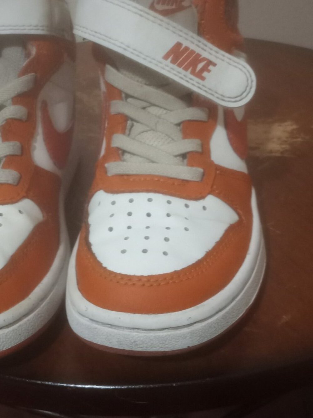 Nike Court Borough Mid High White Orange Size 11.5C Athletic Shoes CD7783-128 - Picture 8 of 12